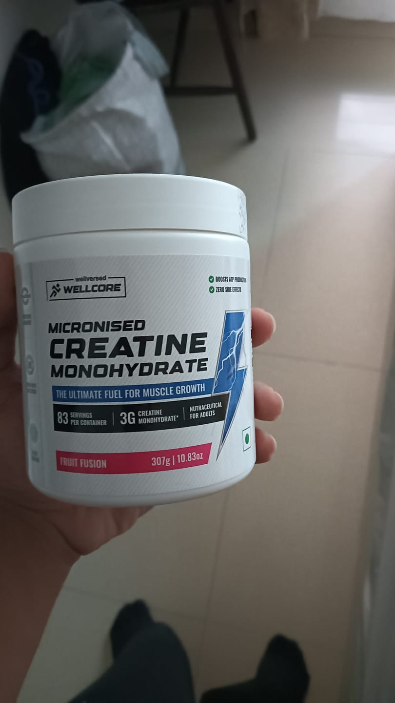 Customer photo review of Wellcore - Pure Micronised Creatine Monohydrate (307g, 83 Servings) Fruit Fusion