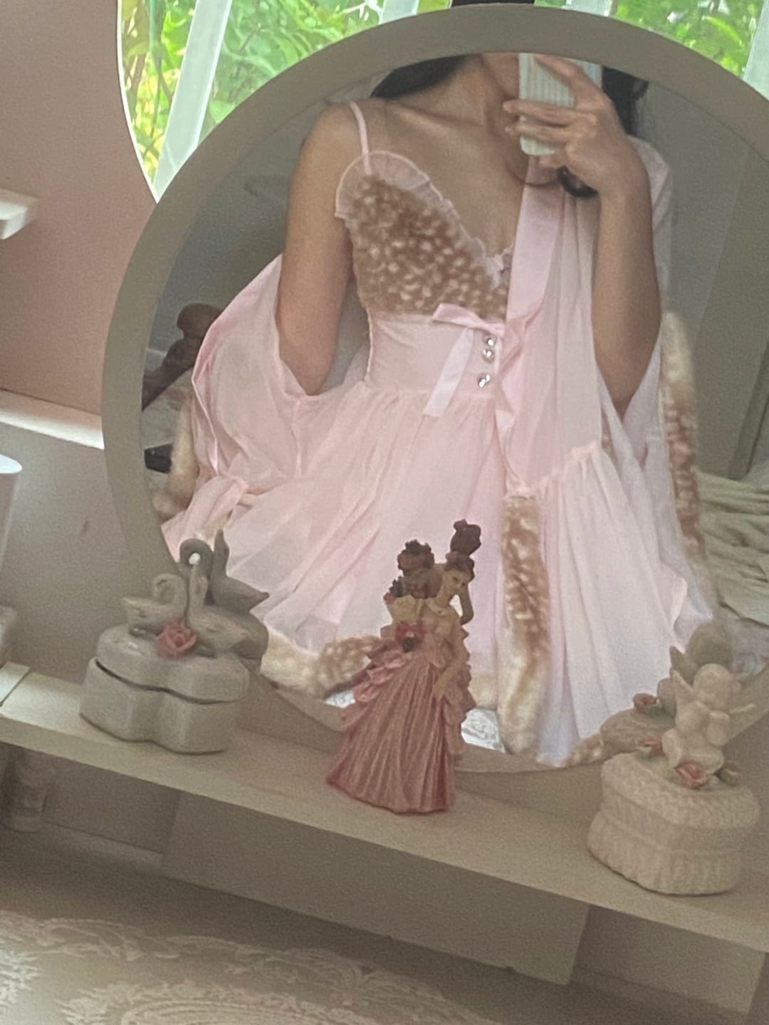 Customer photo review of Bambi Princess Fur Chiffon Robe (Pink)
