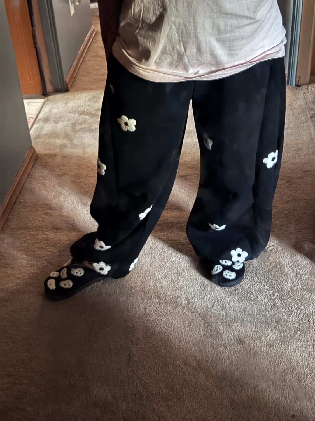 Customer photo review of Aelfric Eden Floral Embroidery Baggy Barrel Sweatpants