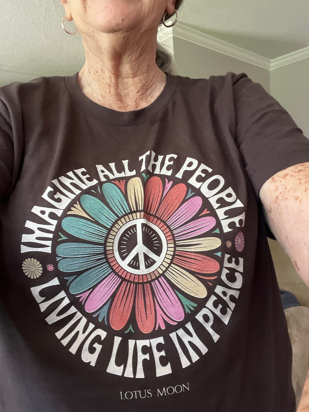 Customer photo review of Imagine Peace Tee
