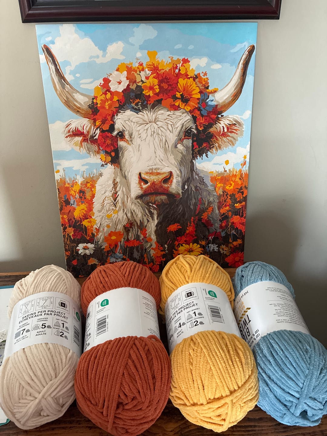 Customer photo review of Blooming Horns – Cow Paint by Numbers
