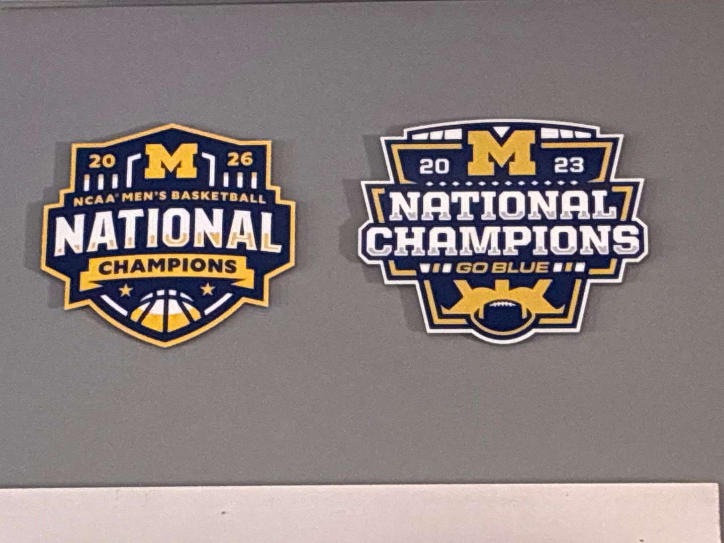 Customer photo review of SINGLE layer Michigan Wolverines 2026 Men's Basketball National Champions