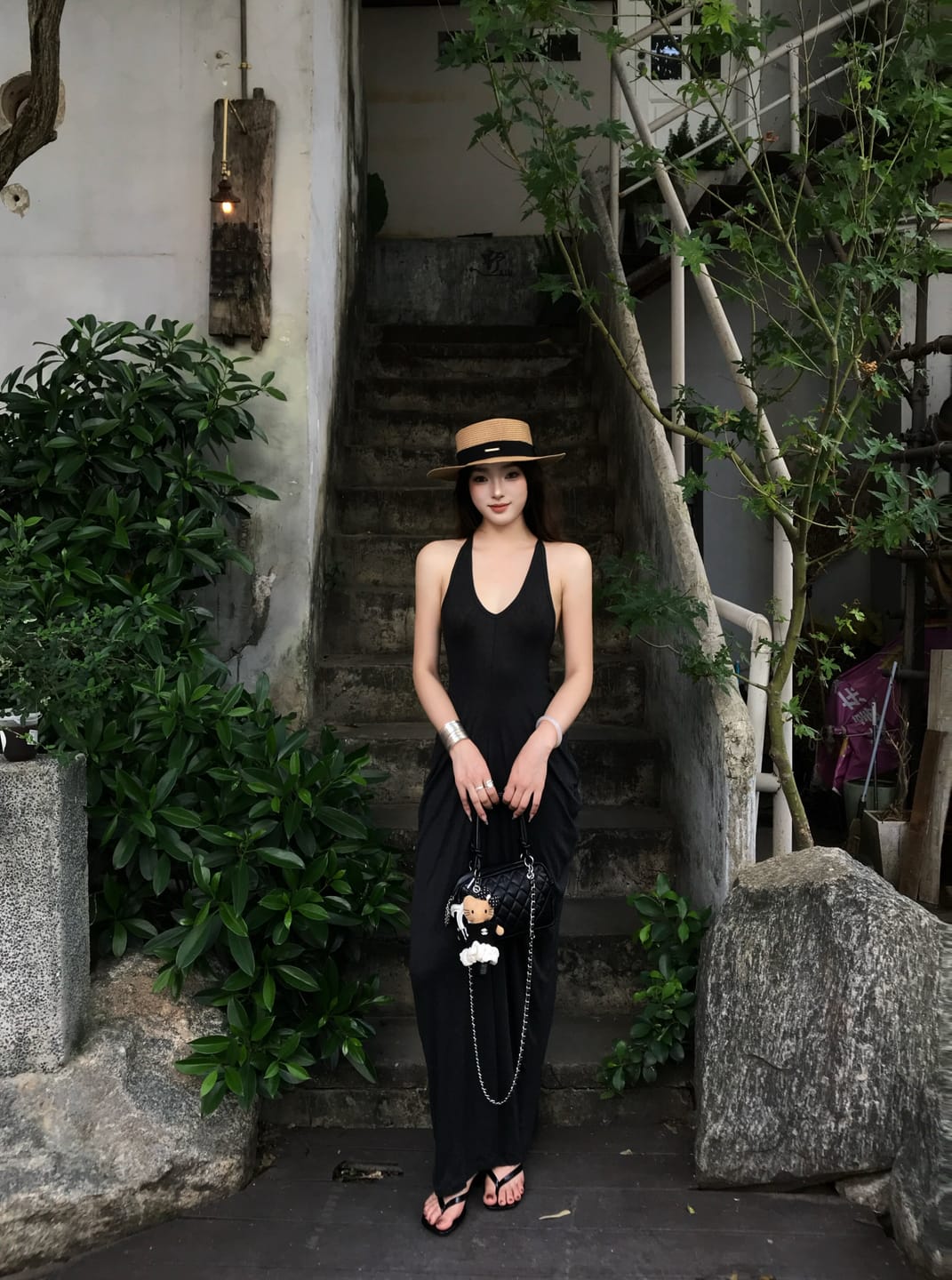 Customer photo review of 0122stepll Deep Scoop Racerback Maxi Dress