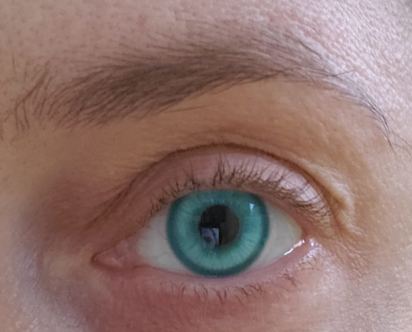 Customer photo review of Cosplay Fairy Mint Green Colored Contact Lenses