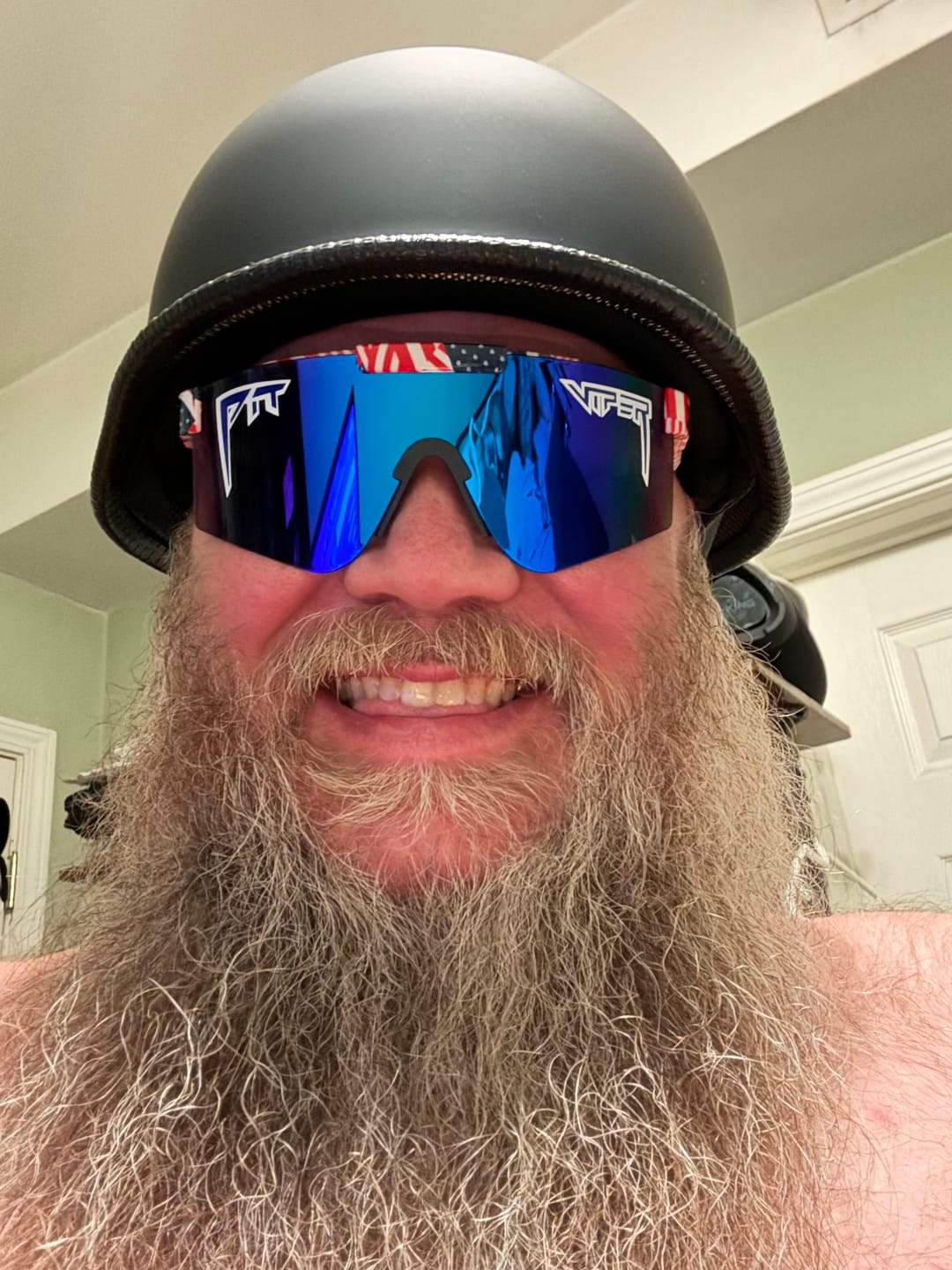 Customer photo review of Mayan Style DOT Half Helmet Lightweight German Style Helmet - Matte Black