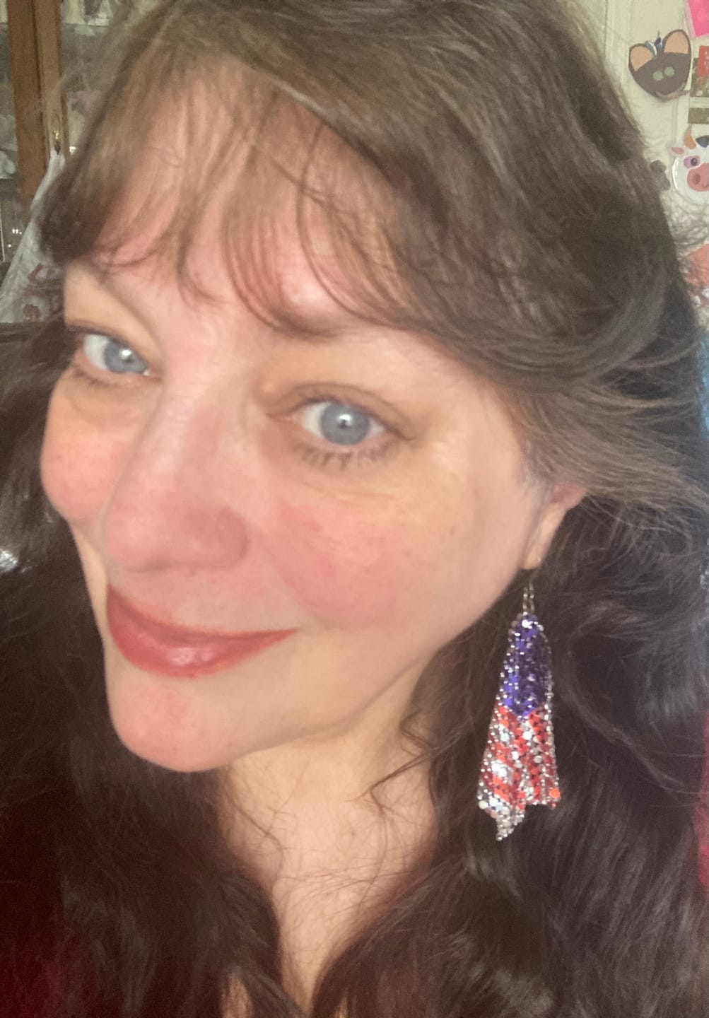 Customer photo review of Exaggerated American Flag Dangles