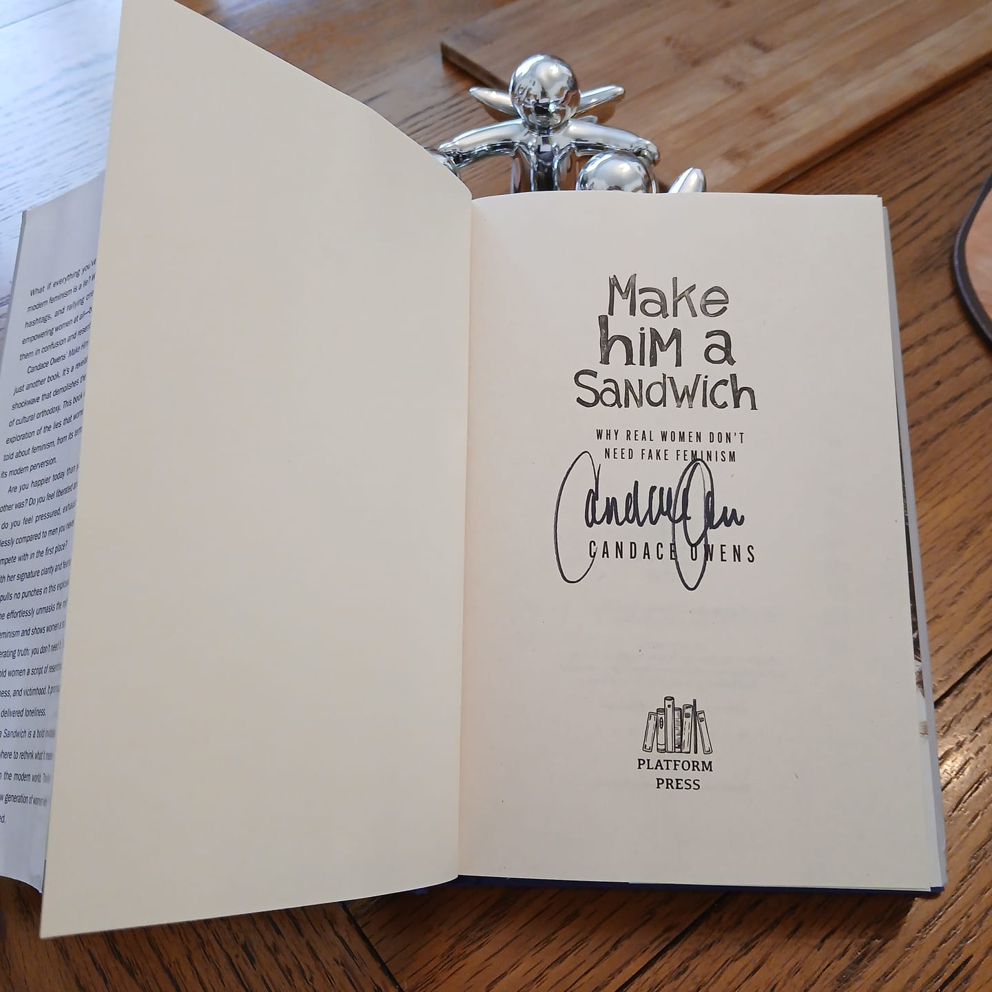 Customer photo review of Make Him A Sandwich by Candace Owens - Signed Hardcover Book