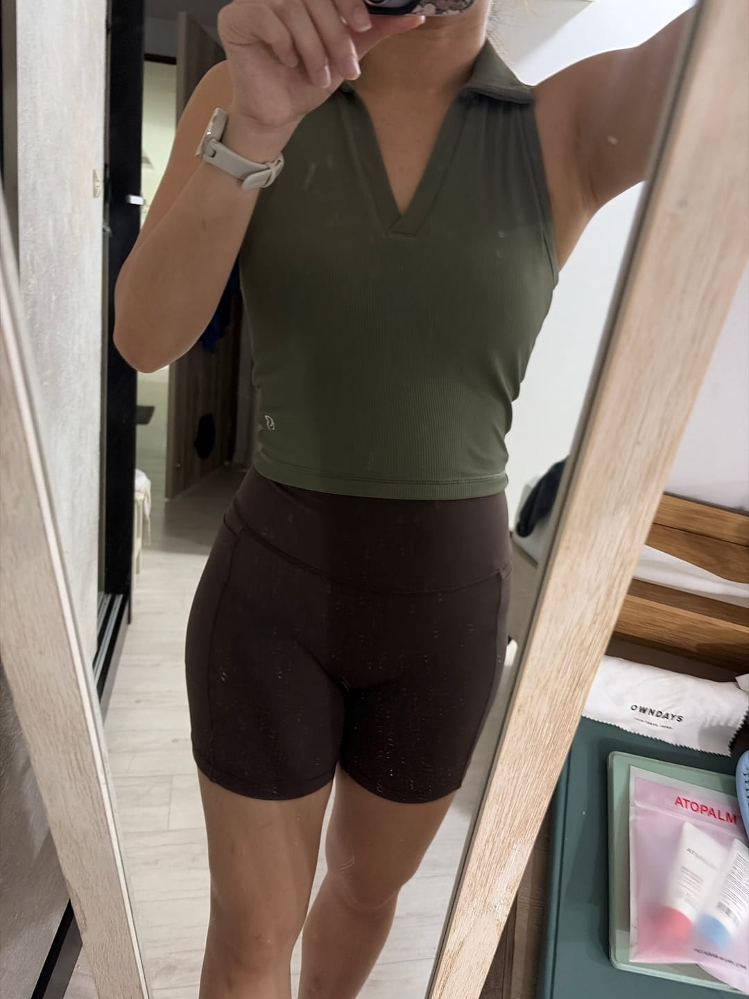 Customer photo review of Sculpted Ease Padded Polo Tank