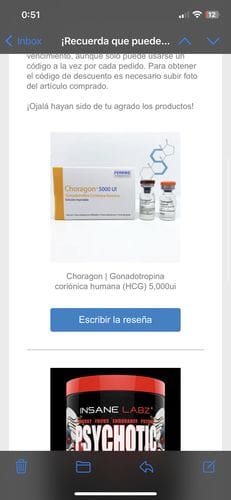Customer photo review of Choragon | Gonadotropina coriónica humana (HCG) 5,000ui