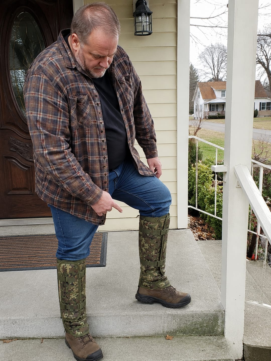 Customer photo review of Tactical Leg Gaiters|Snake & Thorn Proof