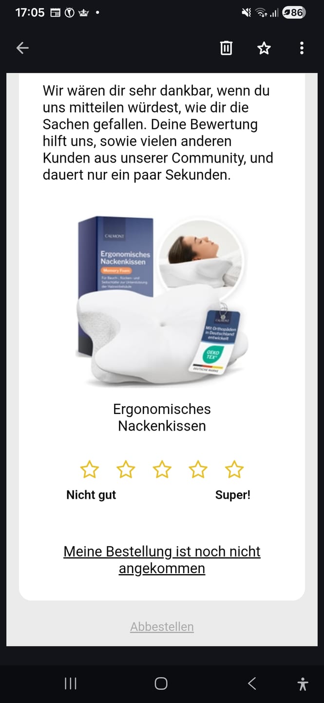 Customer photo review of Ergonomisches Nackenkissen