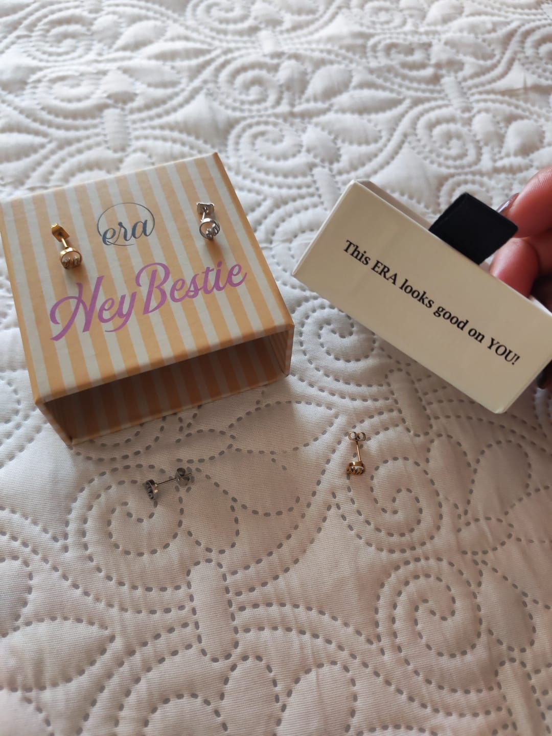 Customer photo review of Mini Era Logo Studs