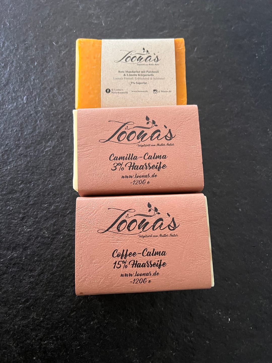 Customer photo review of 15% Coffee-Calma Haarseife (Haarwachstum & Tiefenpflege)