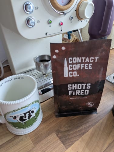 Customer photo review of Shots Fired Coffee
