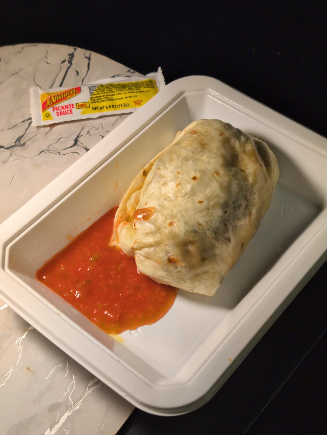 Customer photo review of Chicken & Beef Bacon Brunch Burrito