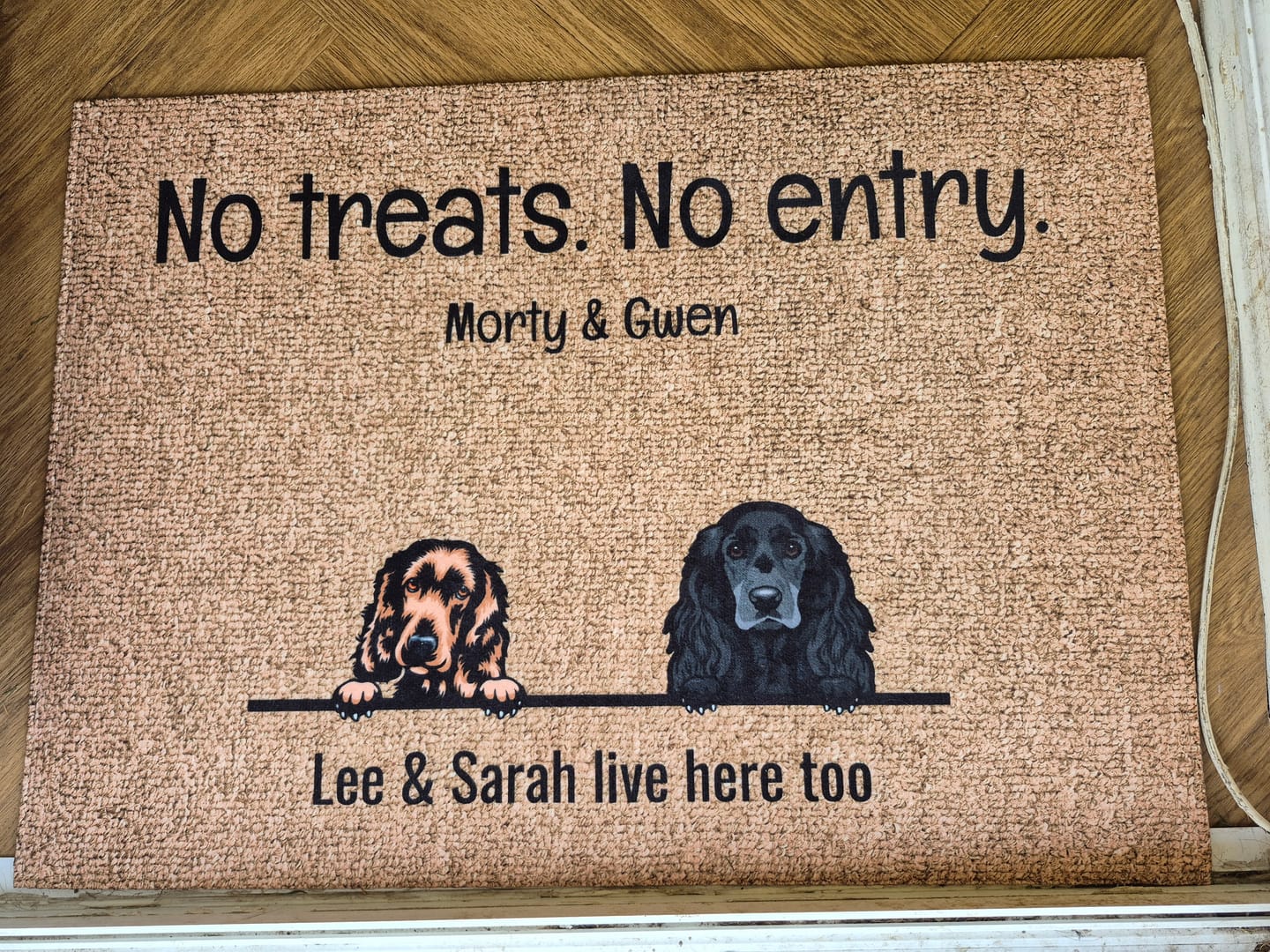 Customer photo review of All my furry friends - Personalised Doormat