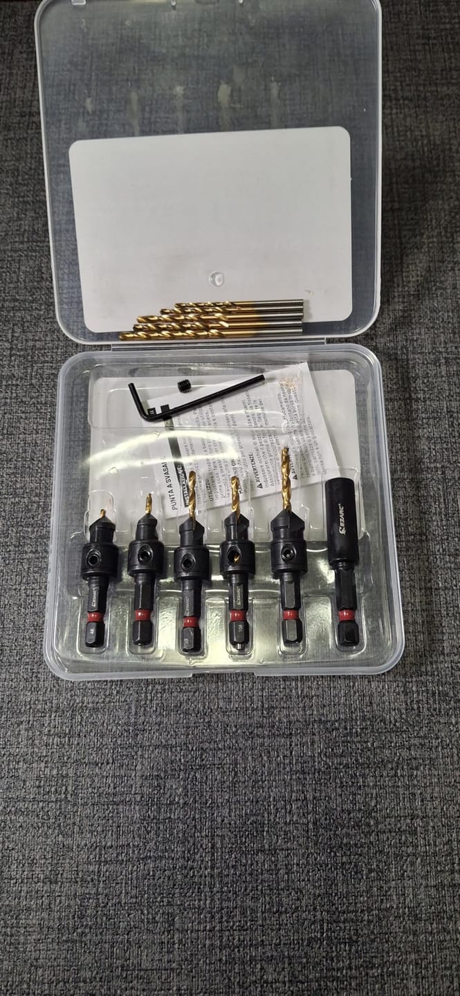 Customer photo review of 12PCS Two-Flute Titanium-coated Countersink Drill Bit Set with Storage Box