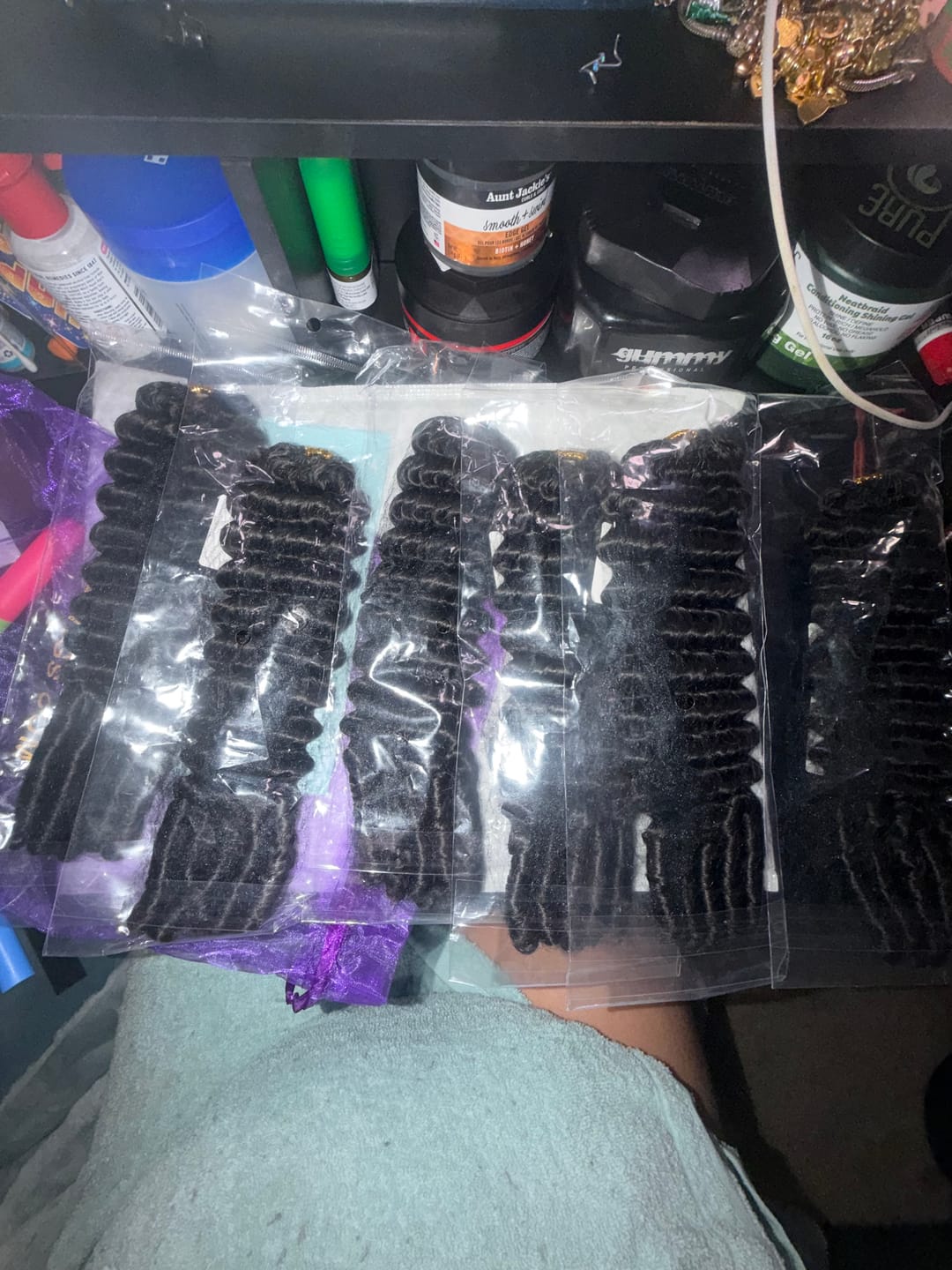 Customer photo review of #4 Medium Brown Deep Wave Human Crochet Hair for Braiding