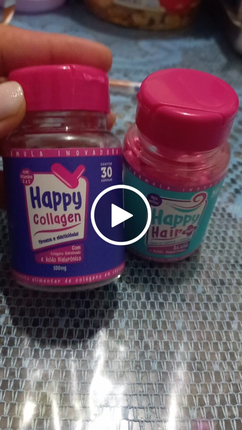 Customer video review of Happy Hair 3 Potes + 1 Colágeno Grátis