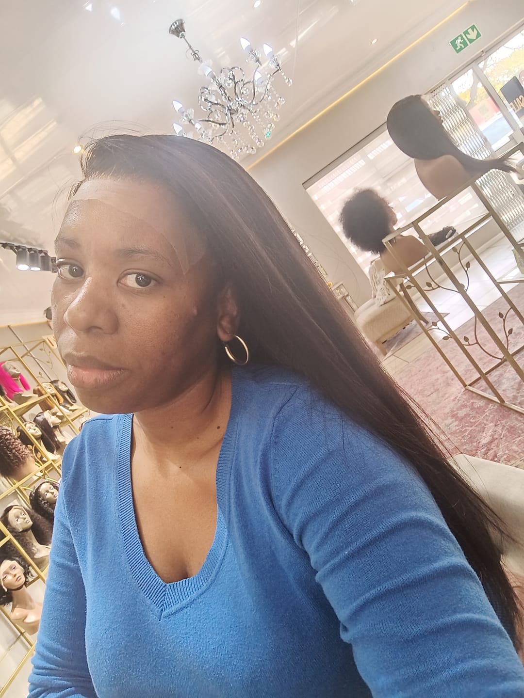 Customer photo review of 16-28" Straight Vietnamese Wig- 5x5 HD Lace Closure| Black
