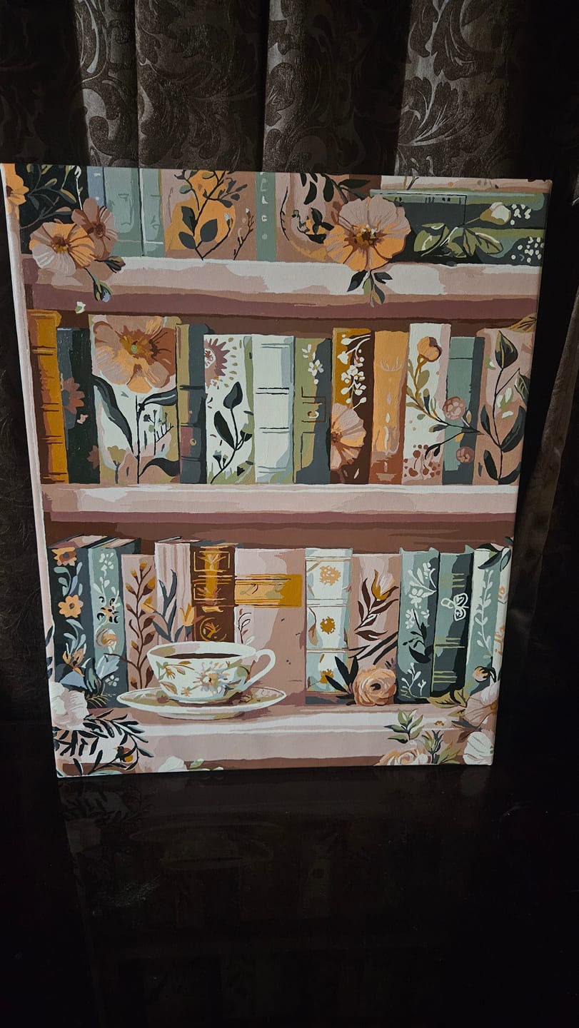 Customer photo review of Blooming library | Paint by Number