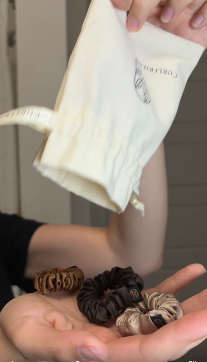 Customer photo review of Mini Silk Scrunchies