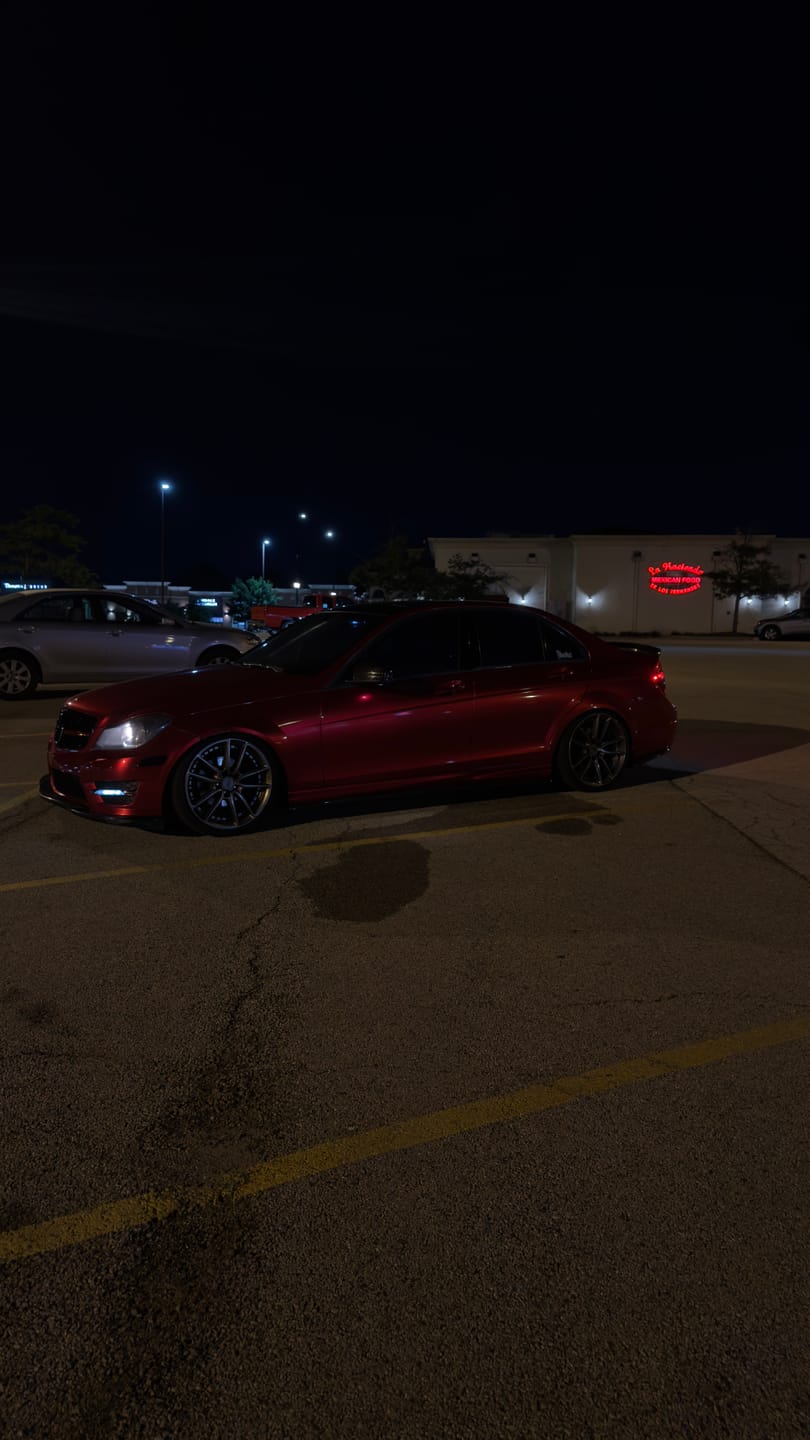 Customer photo review of Glossy Metallic Vampire Red Vinyl Wrap