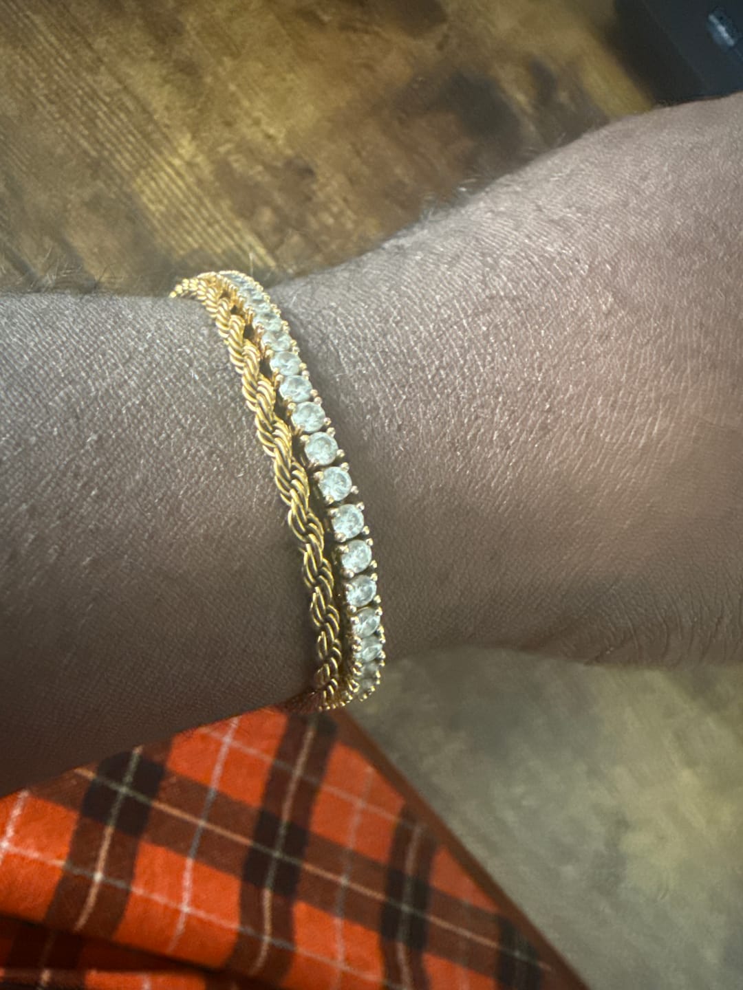 Customer photo review of 3mm Rope Bracelet - Gold