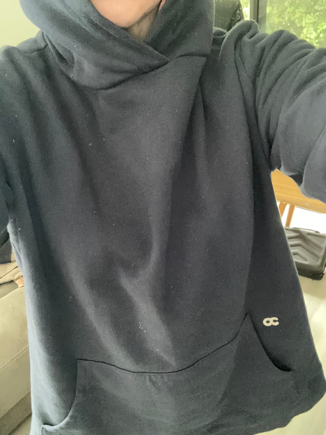 Customer photo review of Fleece Slouchy Organic Cotton Hoodie Navy
