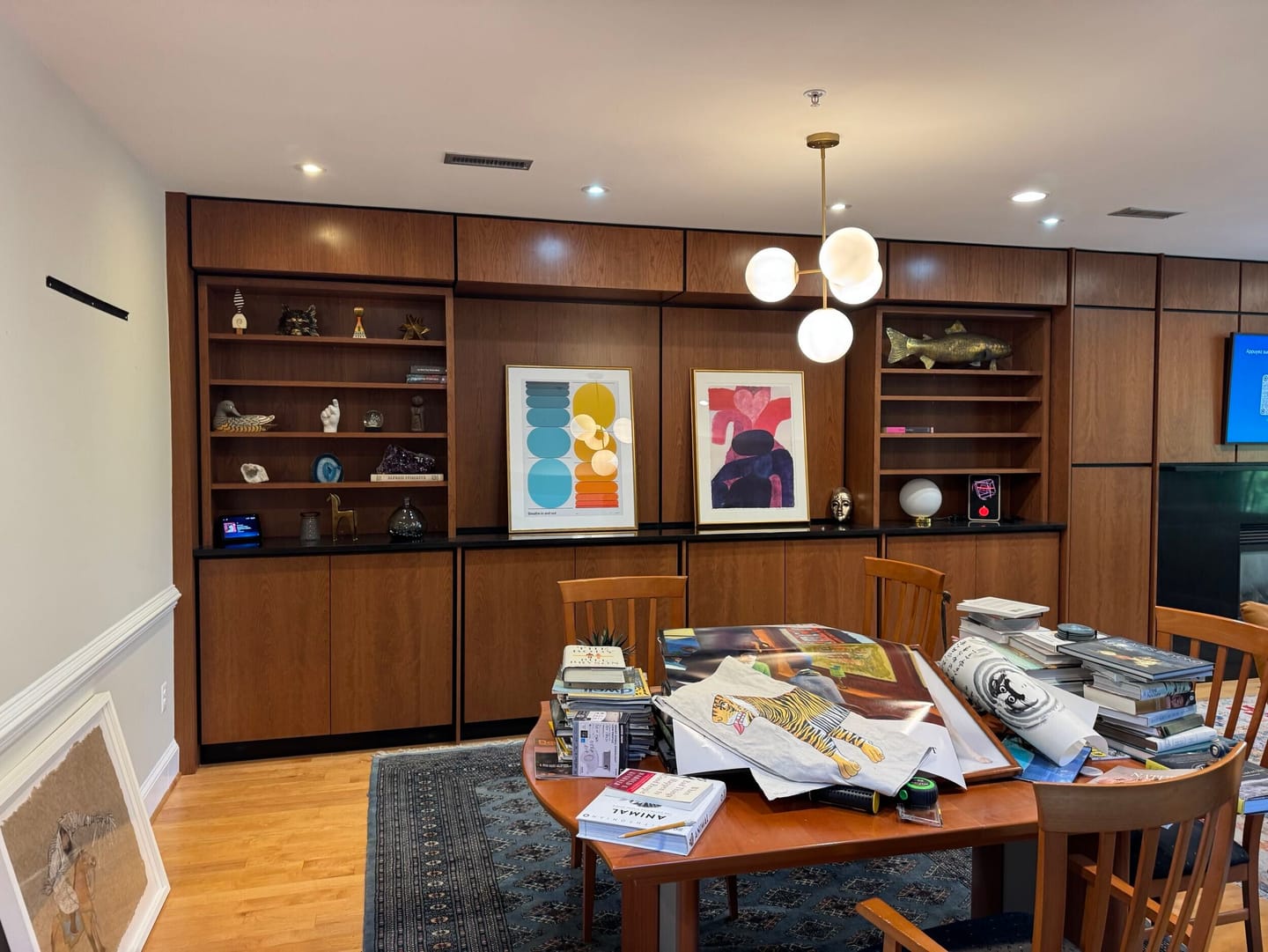 Customer photo review of 4-Light Opal Glass Globe Sputnik Semi Flush Chandelier