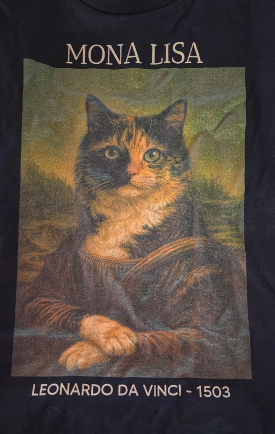 Customer photo review of Mona Lisa Katze Personalisiertes T-Shirt