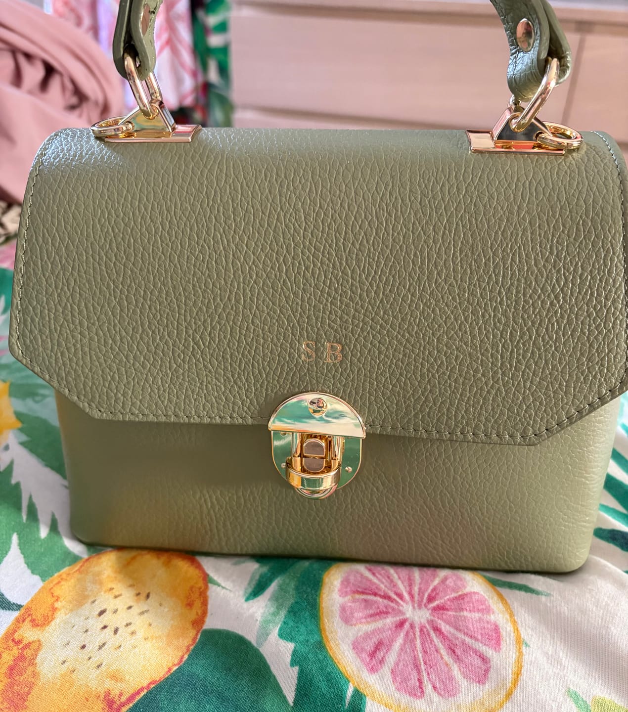 Customer photo review of The Lucinda Top Handle Bag