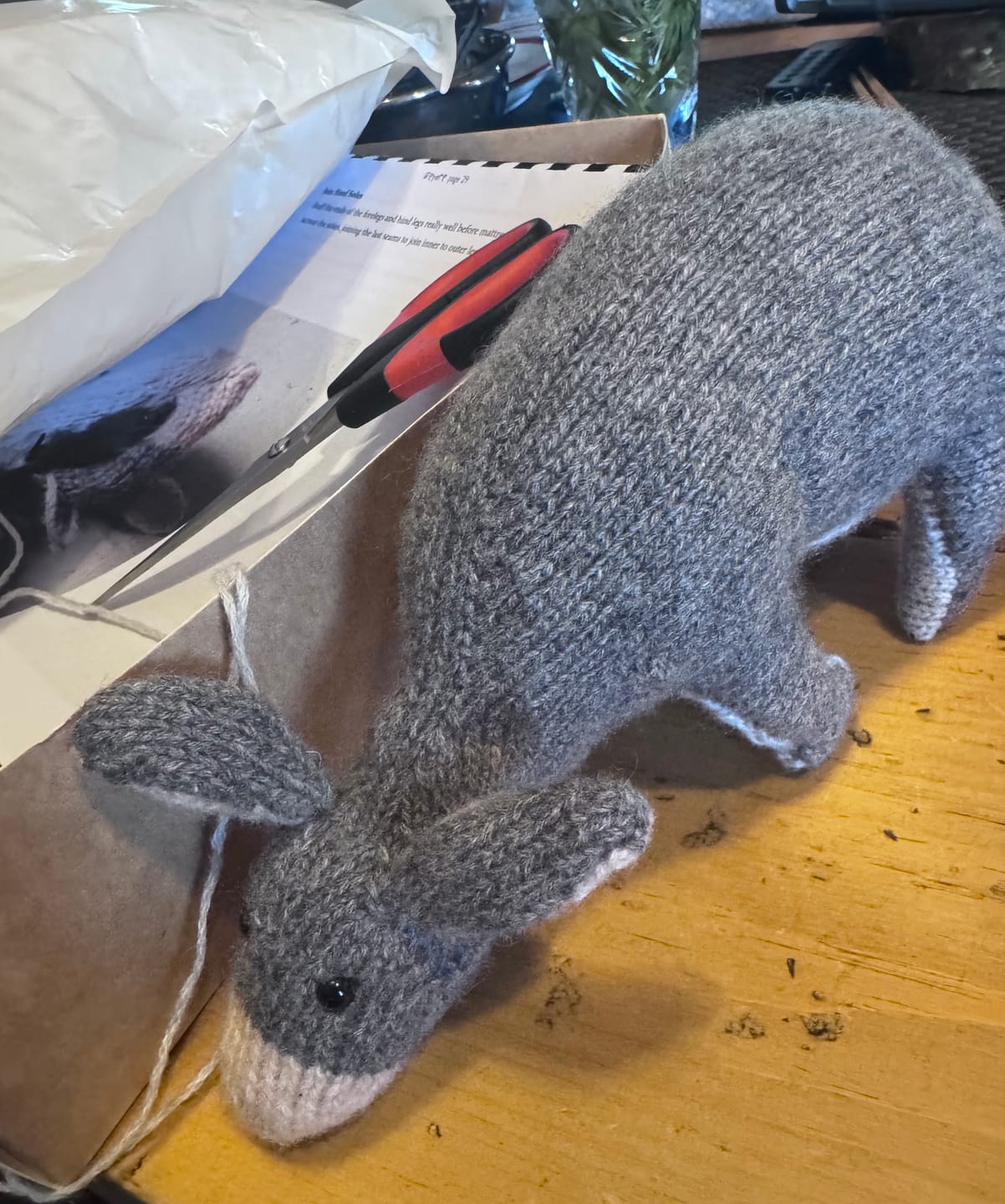 Customer photo review of Eeyore Donkey Cashmere Knitting Kit