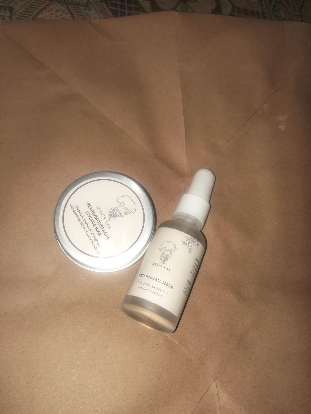 Customer photo review of Anti hairfall & beard care Bundle (Anti Hair Fall Serum + Beard/Moustache Wax)