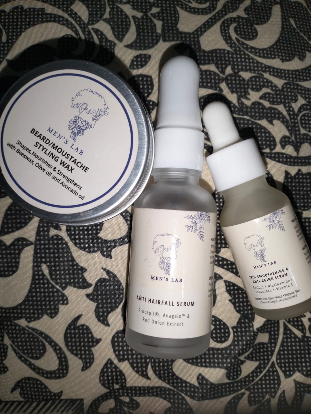 Customer photo review of Anti hairfall & beard care Bundle (Anti Hair Fall Serum + Beard/Moustache Wax)