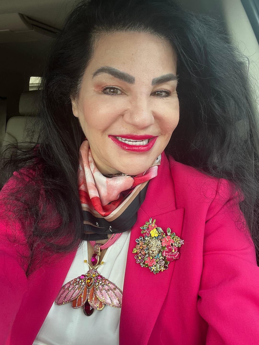Customer photo review of HEIDI DAUS® “Butterfly Embrace” Butterfly Enhancer Pendant with Leather Cord Necklace