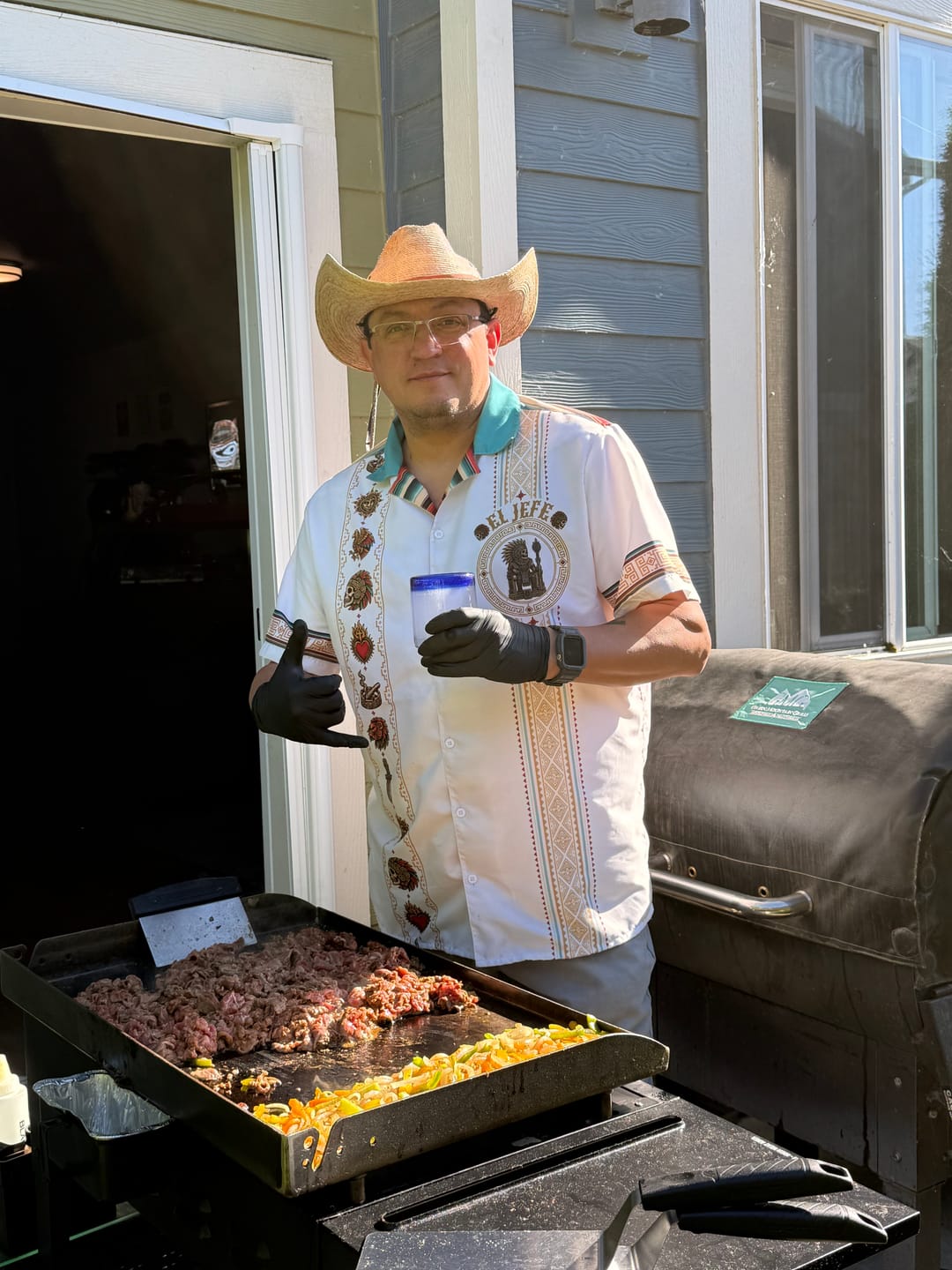 Customer photo review of El Jefe Azteca Hueso Guayabera