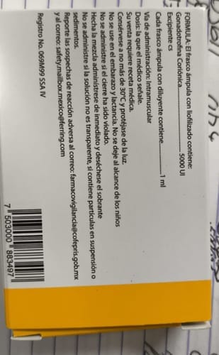 Customer photo review of Choragon | Gonadotropina coriónica humana (HCG) 5,000ui
