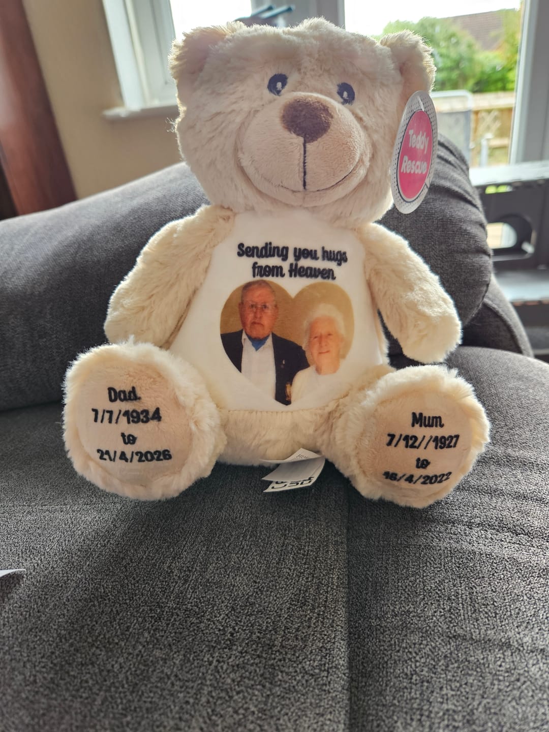 Customer photo review of Design a Personalised Angel Teddy Bear – Add Your Photo, Name or Message
