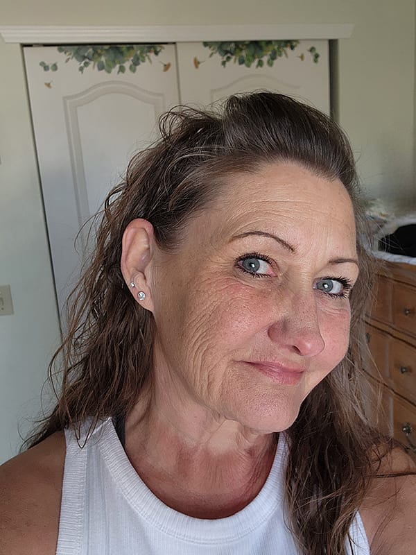 Customer photo review of Petite Faux Diamond Studs
