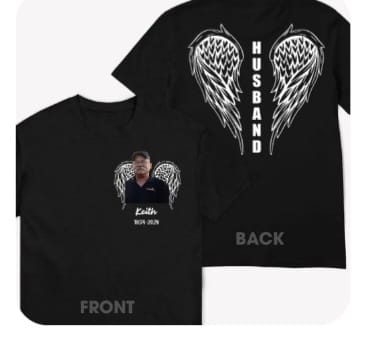 Customer photo review of Forever In My Heart Angel Wings, Personalized Shirt, Memorial Gifts, Custom Photo