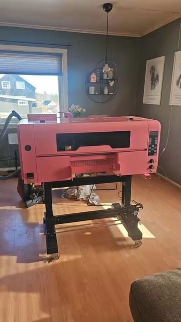 Customer photo review of Haolic Pink UV DTF Printer With Dual XP600 Heads & Laminator 2 in 1