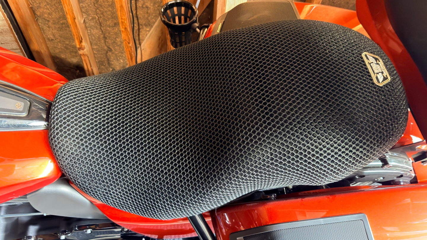 Wind Rider mesh seat cover on a Harley Davidson Road Glide