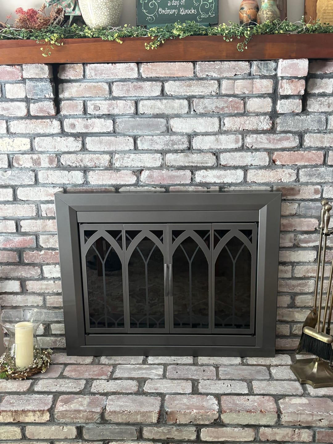 Customer photo review of Colt Gun Metal Masonry Fireplace Door | Standard