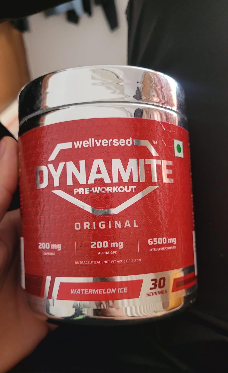 Customer photo review of Dynamite Pre-Workout (420g, 30 Servings) | Watermelon Ice