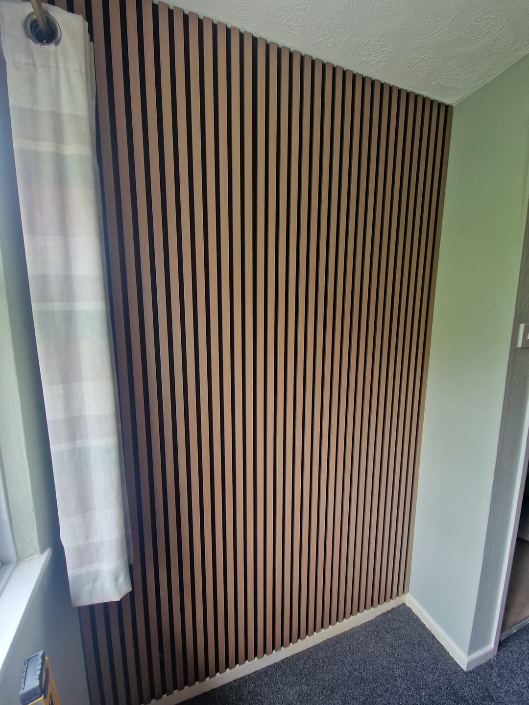 Customer photo review of Premium Acoustic Slatted Wall Panel (Multiple Colours)