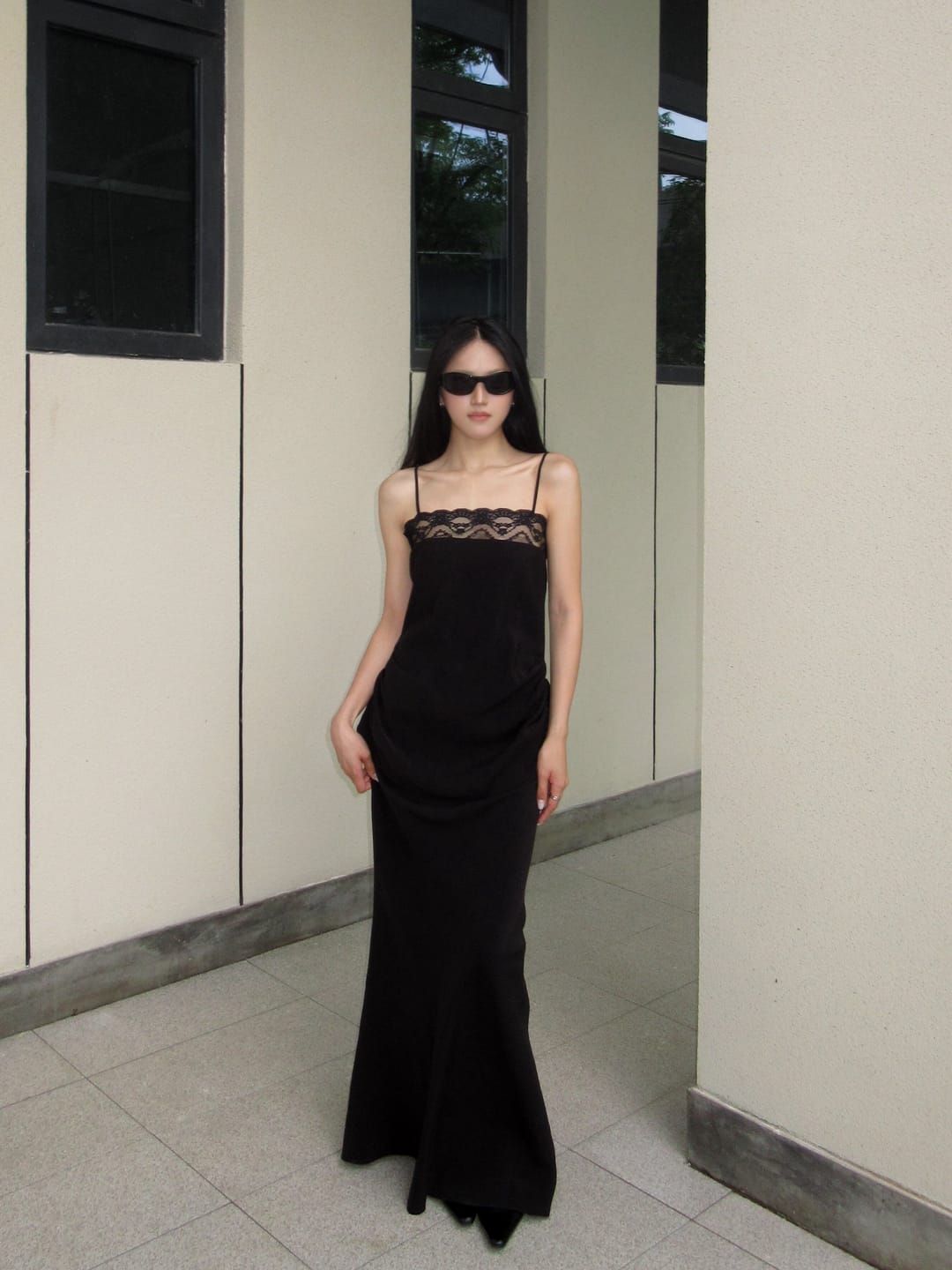 Customer photo review of 0122stepll Lace Trim Tank Top & Satin Maxi Skirt Set