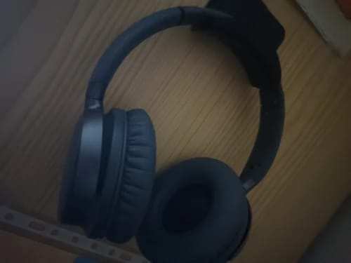 Customer photo review of Universal Headphone Stand – Under-Desk Headset Hanger