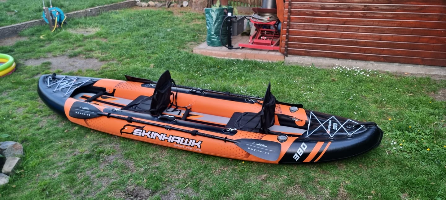 Customer photo review of SKINHAWK 2ER EXCLUSIV DROP STITCH KAJAK 380 x 96 CM ORANGE