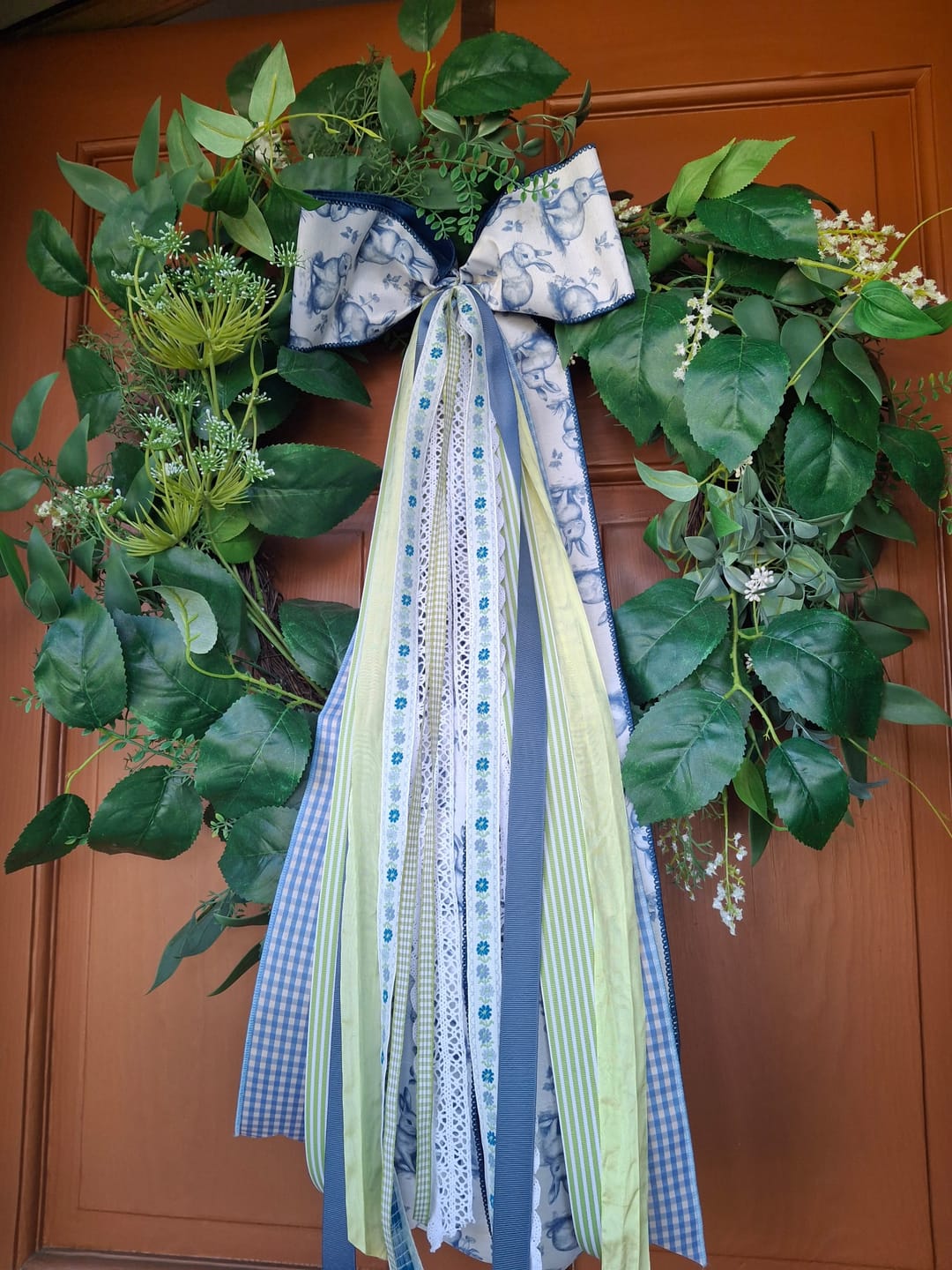 Customer photo review of Cottontail Cottage Wreath Ribbon